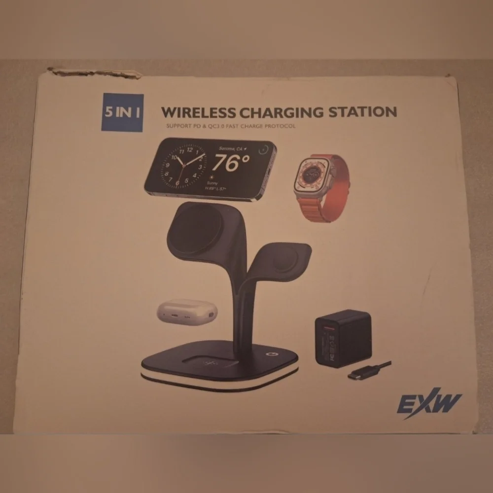 EXW Wireless Charging Station for Magsafe Charger,Charging Station Black